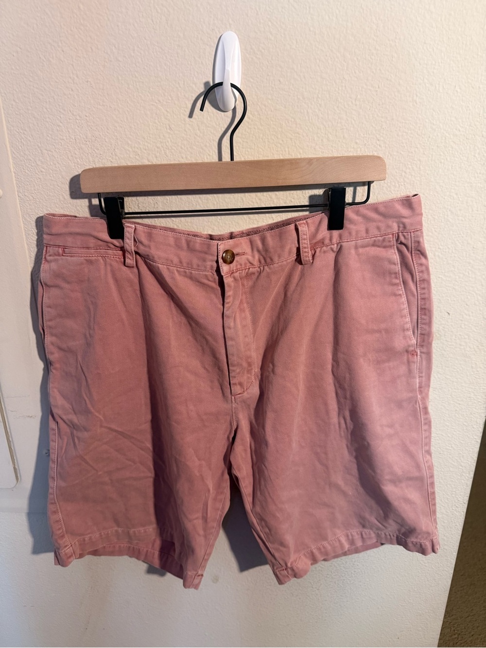 Reyn Spooner Men’s 36 Pink Cotton Chino Shorts Hawaiian Waistband